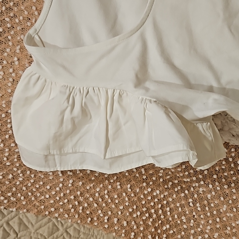 White Ruffle Sleeve Top - Picture 4 of 13